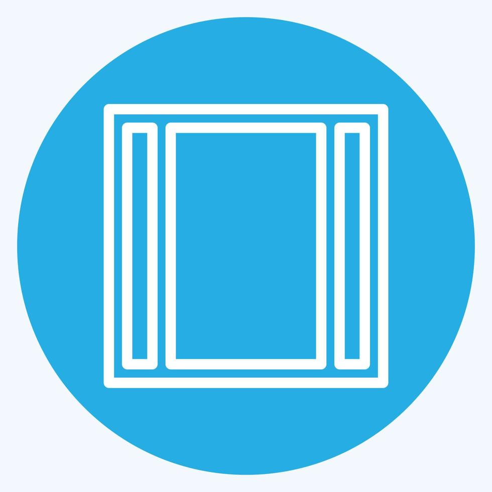 Icon View Week - Blue Eyes Style - Simple illustration,Editable stroke vector