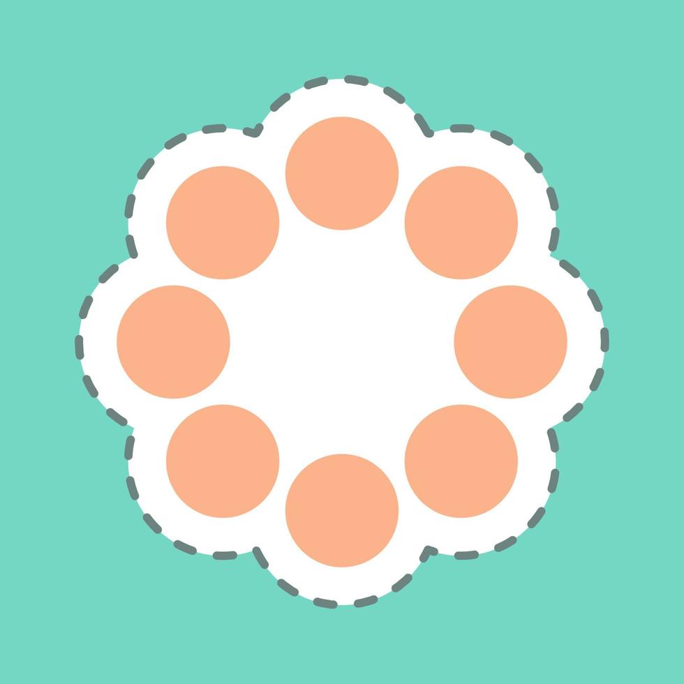 Sticker Group Work - Line Cut - Simple illustration,Editable stroke vector