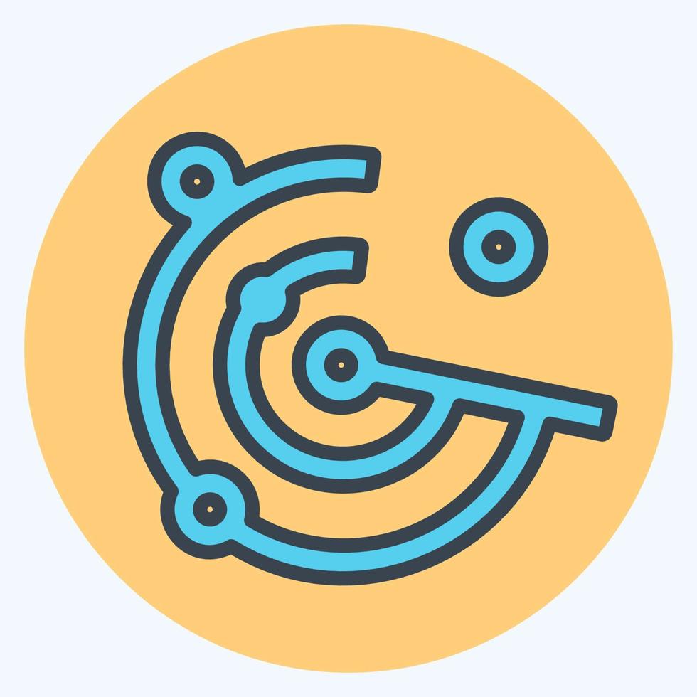 Icon Radar - Color Mate Style,Simple illustration,Editable stroke vector