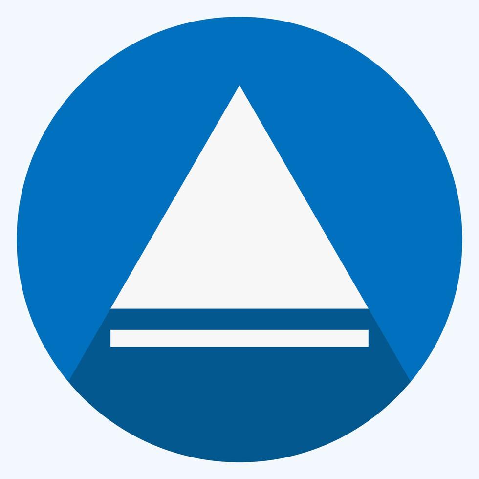 Icon Eject - Long Shadow Style - Simple illustration,Editable stroke vector