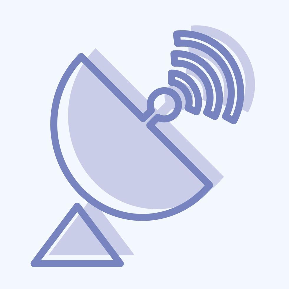 icono de antena parabólica: estilo de dos tonos, ilustración simple, trazo editable vector