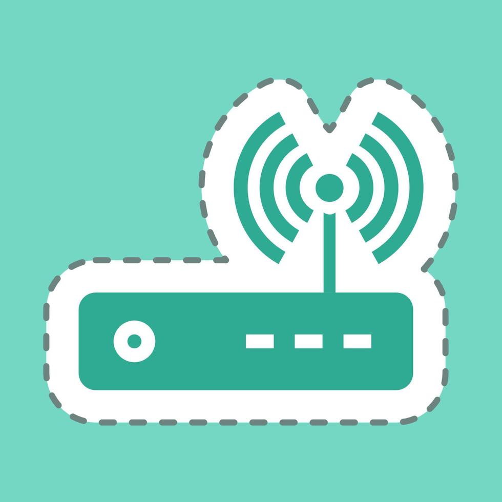 Sticker Router - Line Cut,Simple illustration,Editable stroke vector