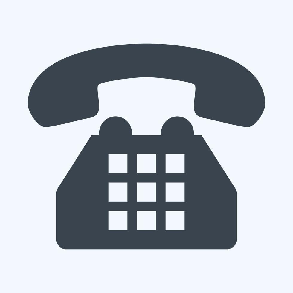 Icon Telephone - Glyph Style,Simple illustration,Editable stroke vector