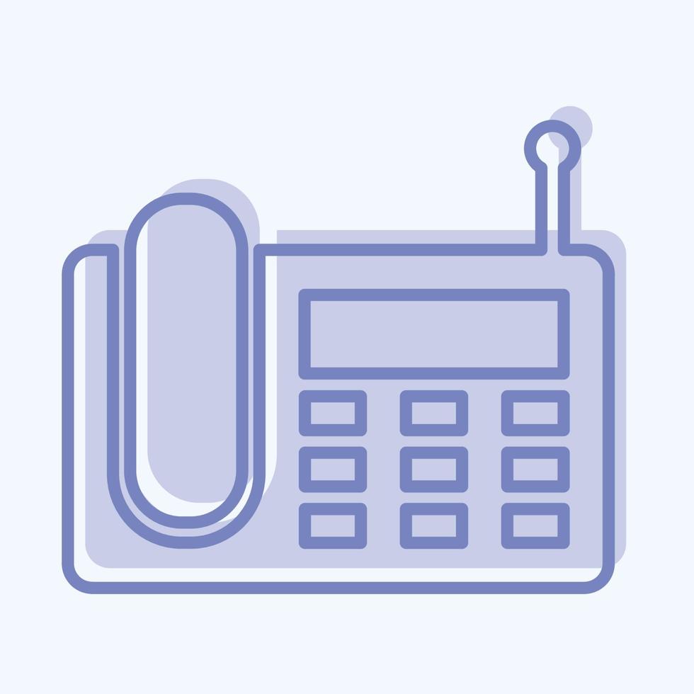 Icon Wireless Landline Phone - Two Tone Style,Simple illustration,Editable stroke vector