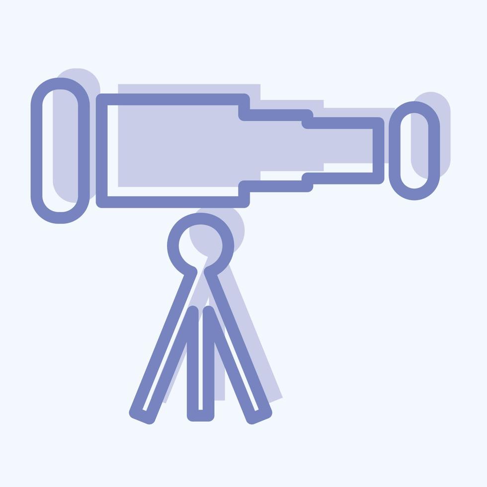 Icon Telescope - Two Tone Style,Simple illustration,Editable stroke vector
