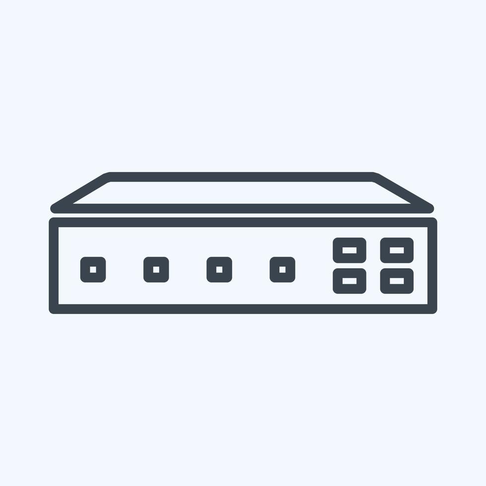 interruptor de red de iconos: estilo de línea, ilustración simple, trazo editable vector