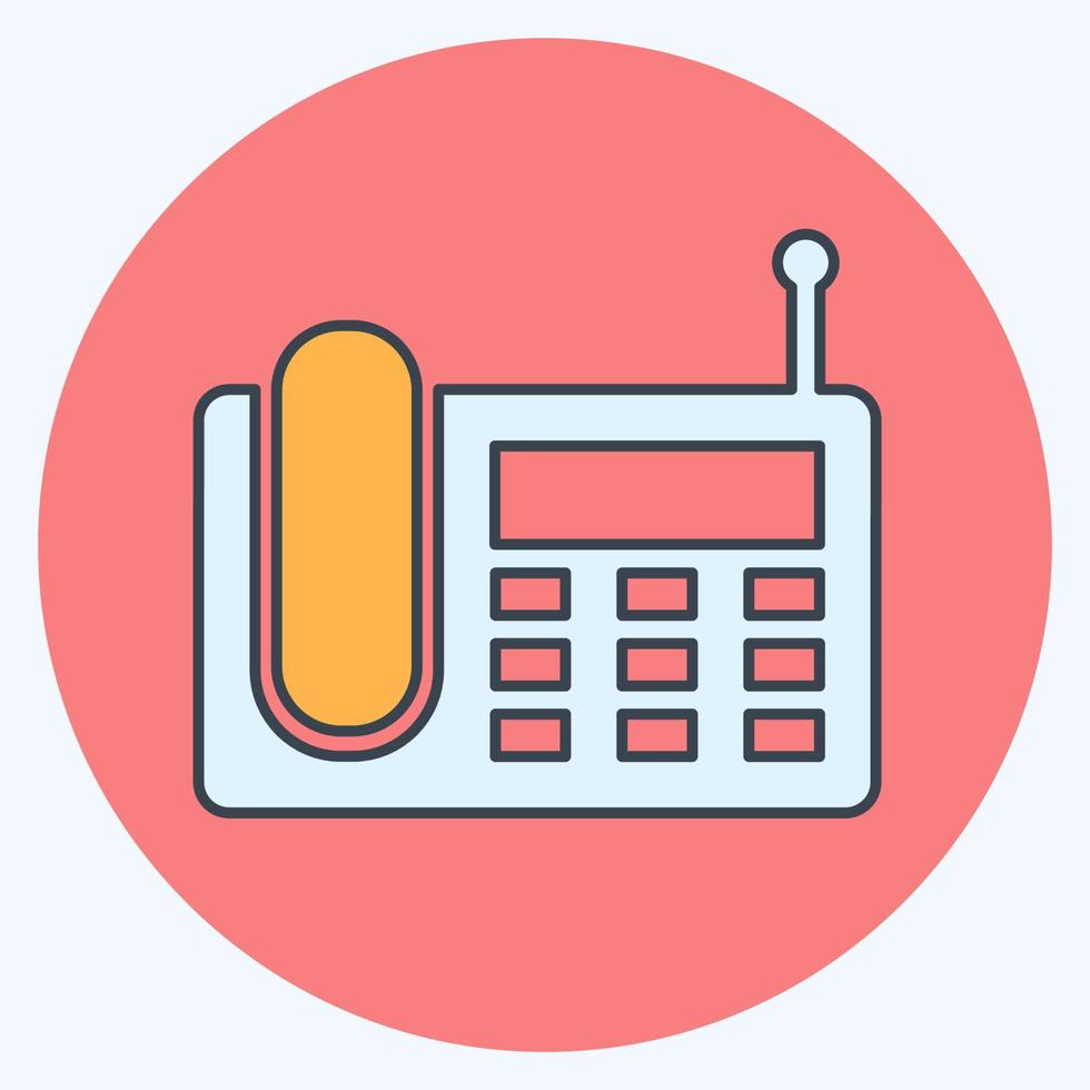 Icon Wireless Landline Phone - Color Mate Style,Simple illustration,Editable stroke vector