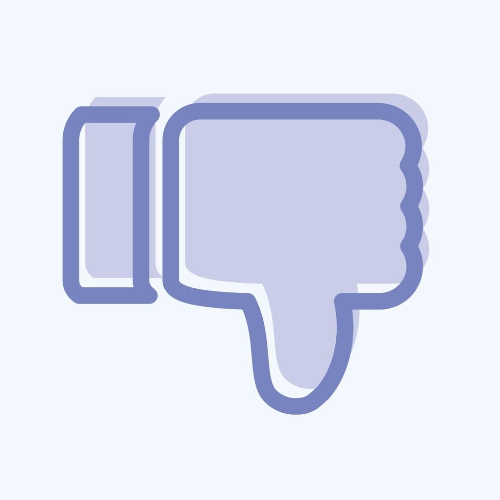 Icon Thumb Down - Two Tone Style - Simple illustration,Editable stroke vector