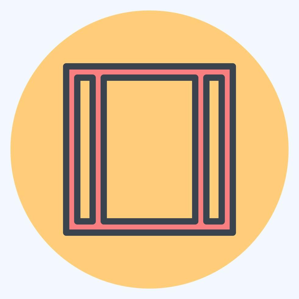 Icon View Week - Color Mate Style - Simple illustration,Editable stroke vector