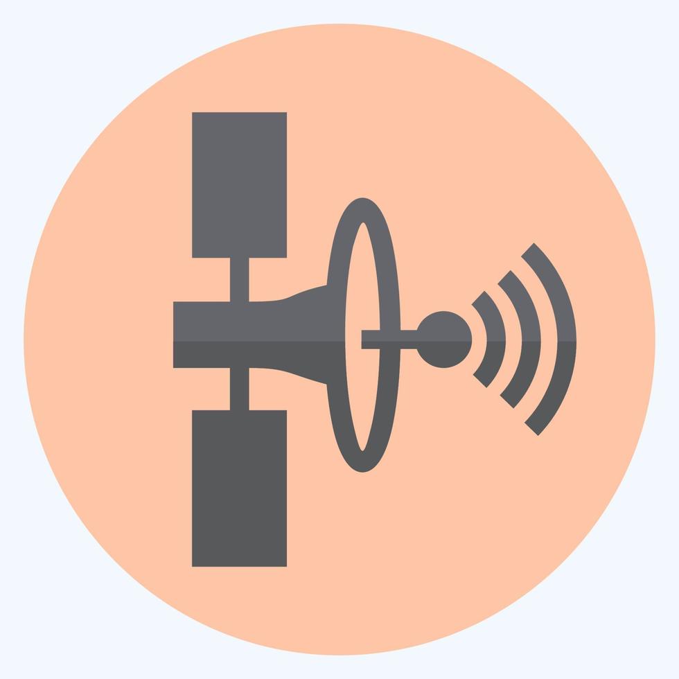 Icon Satellite - Flat Style,Simple illustration,Editable stroke vector