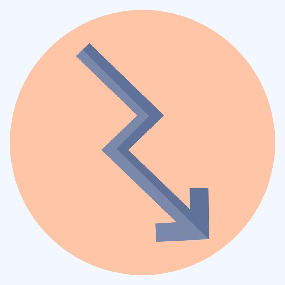 Icon Trending Down - Flat Style - Simple illustration,Editable stroke vector