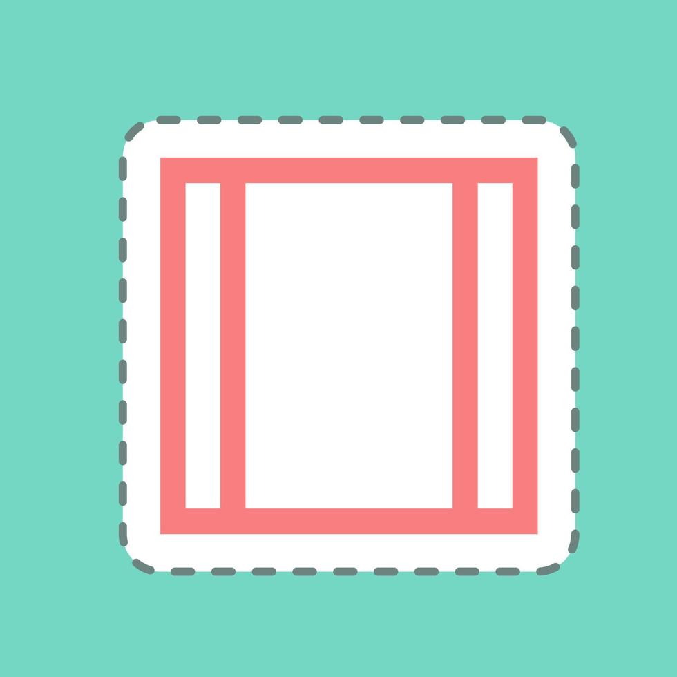Sticker View Week - Line Cut - Simple illustration,Editable stroke vector