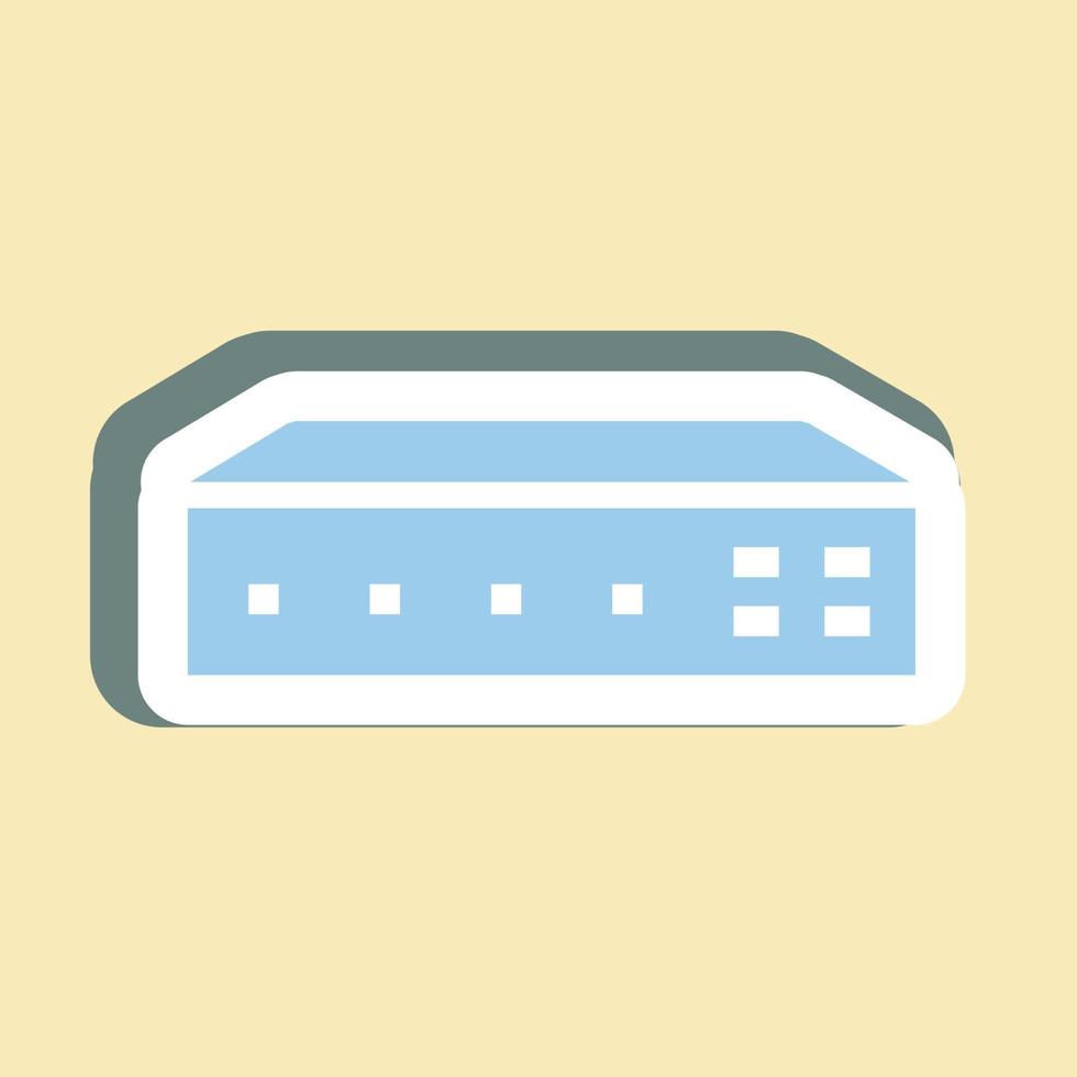 Sticker Networking Switch,Simple illustration,Editable stroke vector