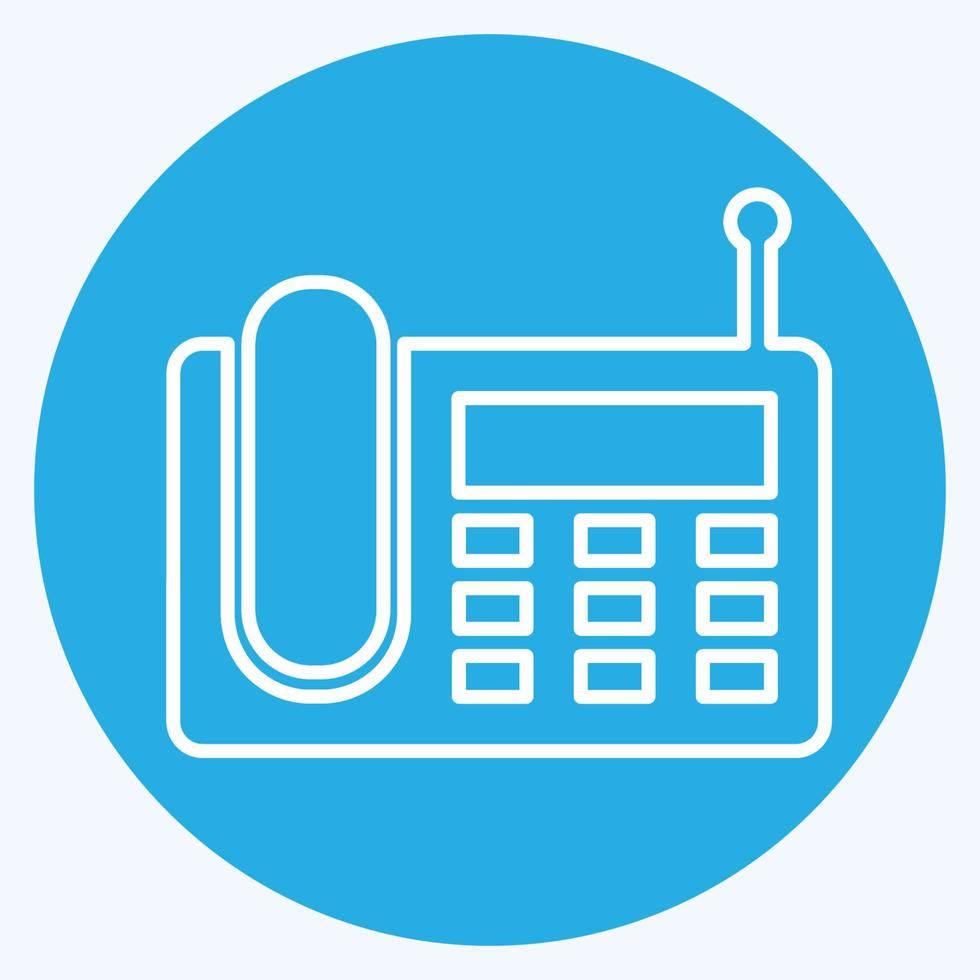 Icon Wireless Landline Phone - Blue Eyes Style,Simple illustration,Editable stroke vector