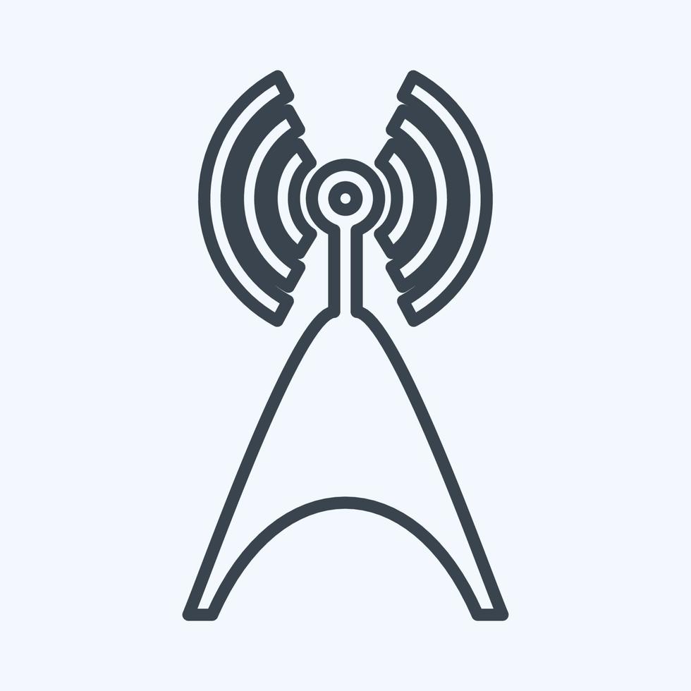 Icon Telecom Tower - Line Style,Simple illustration,Editable stroke vector