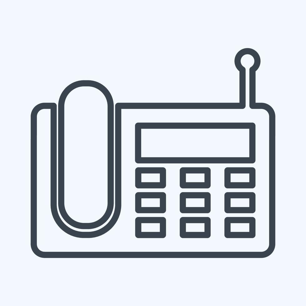 Icon Wireless Landline Phone - Line Style,Simple illustration,Editable stroke vector