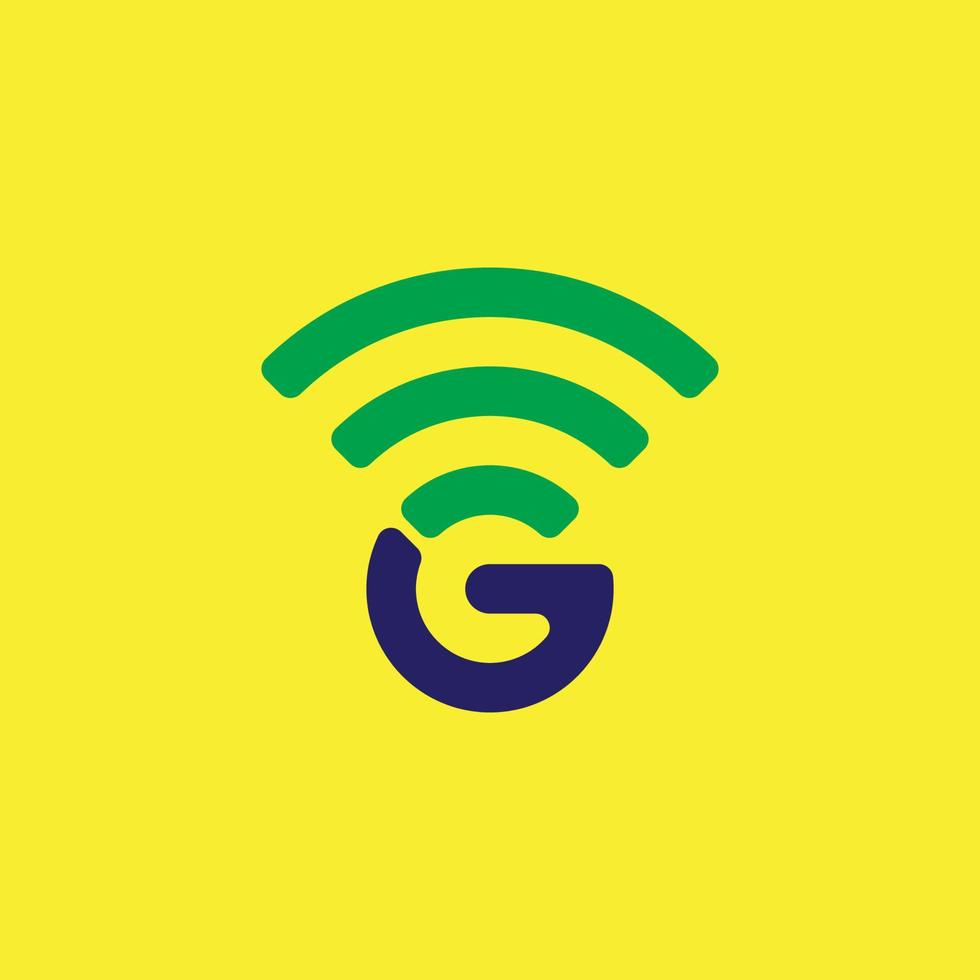 Letter G with signal design vector