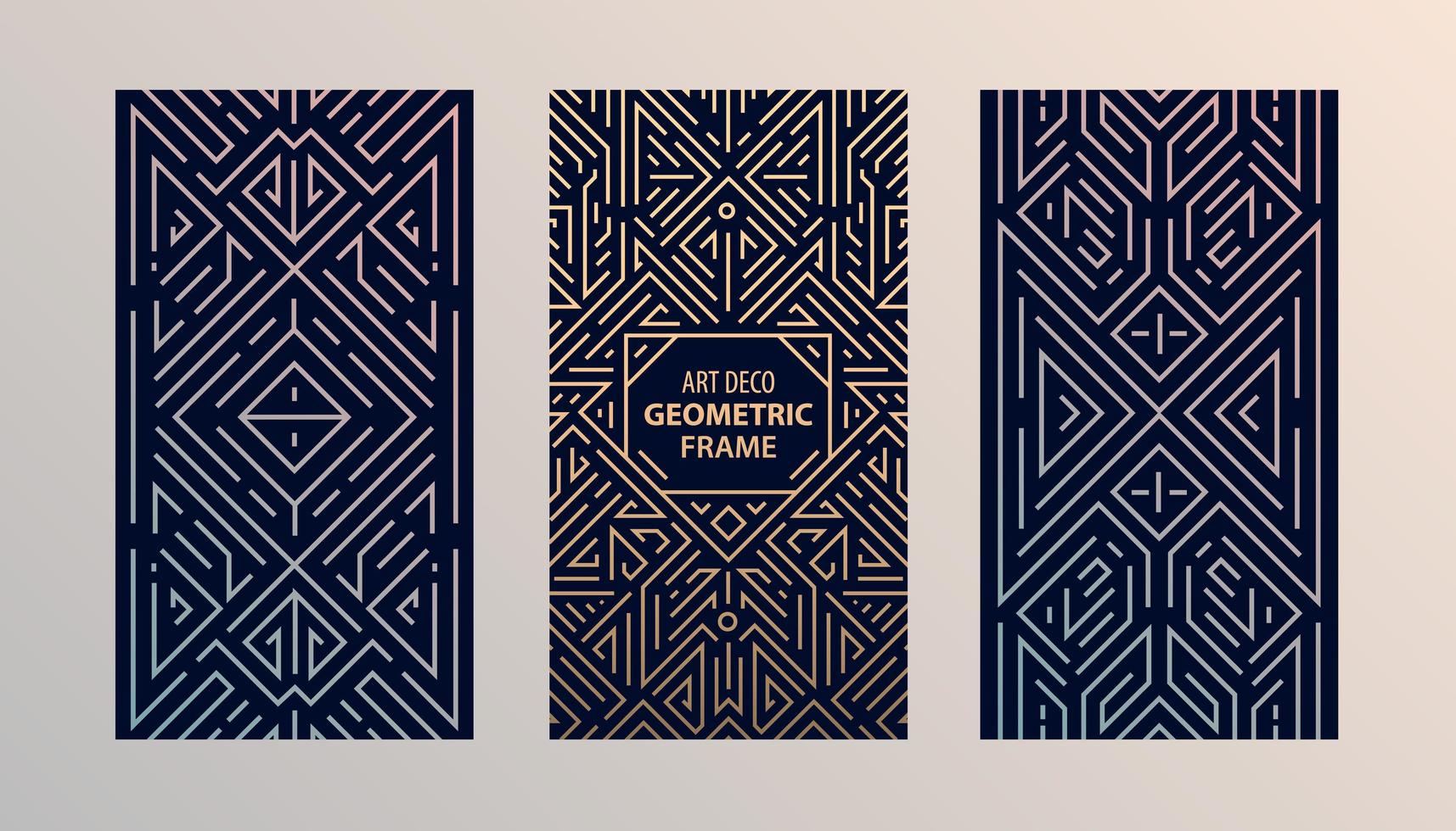 conjunto de vector de diseño de monograma en estilo de línea mono y vintage de moda con espacio para texto: marcos geométricos abstractos, plantillas de empaque de lujo. utilizar para anuncios, carteles, tarjetas, portadas, historias