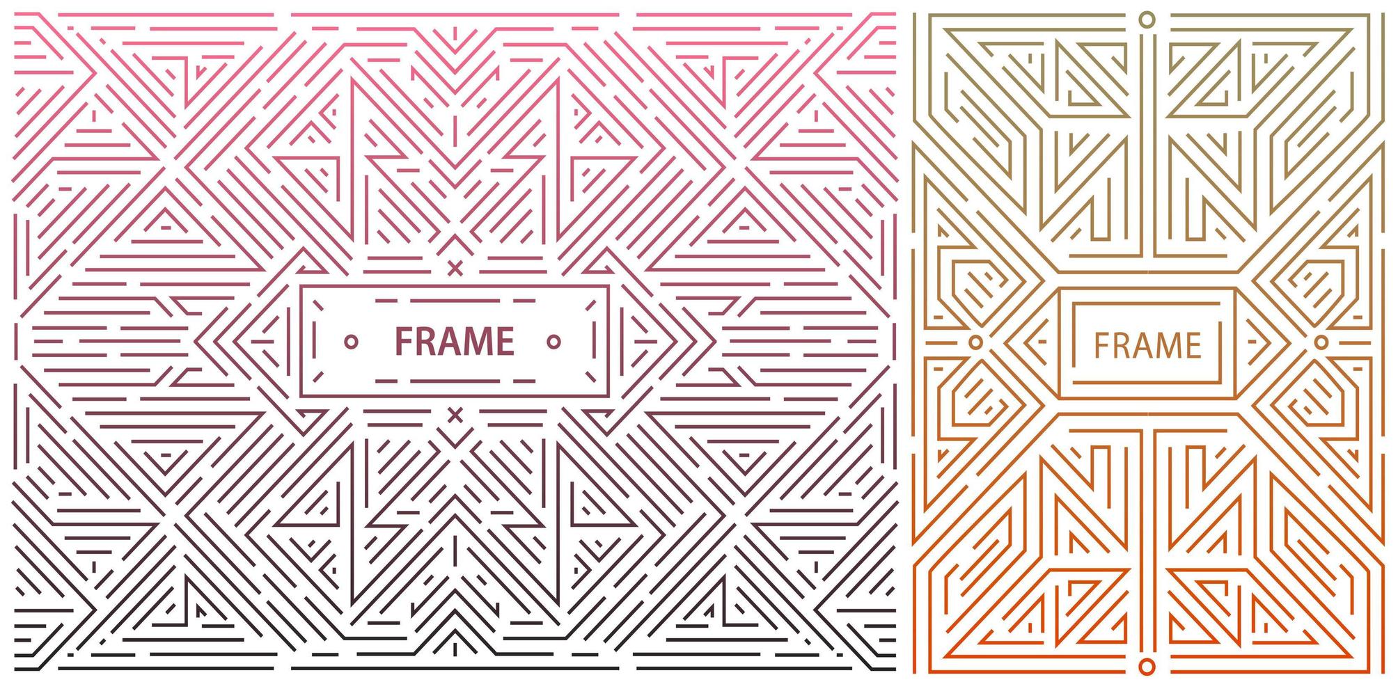 Vector set of abstract geometric design elements, Luxury Vintage Artdeco decorations, covers, frames. Linear style monogram geometric banners