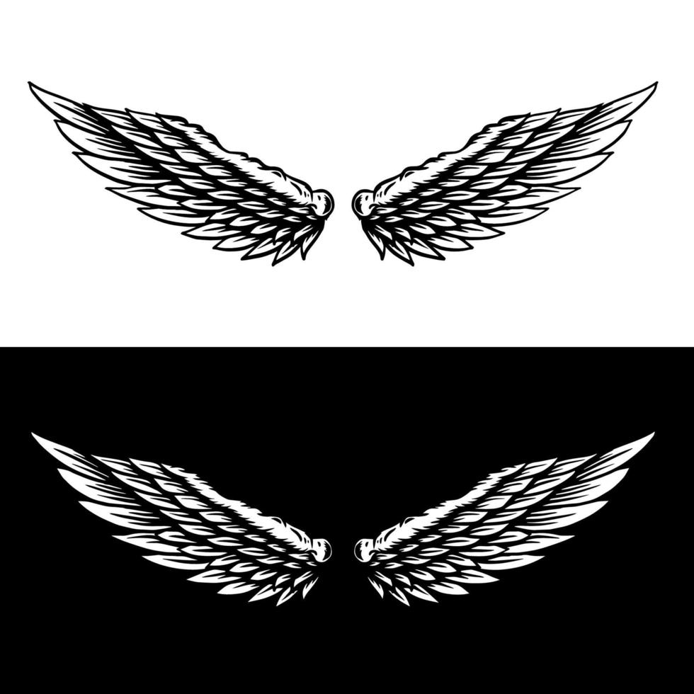 alas vector blanco y negro