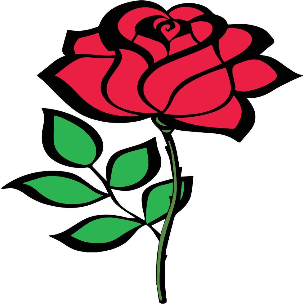 Blooming Red Rose 4607238 Vector Art at Vecteezy