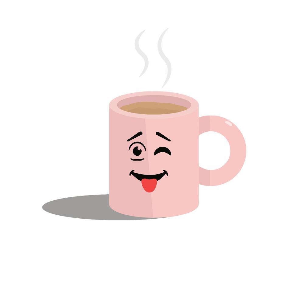 Silly Winking Coffee Mug vector