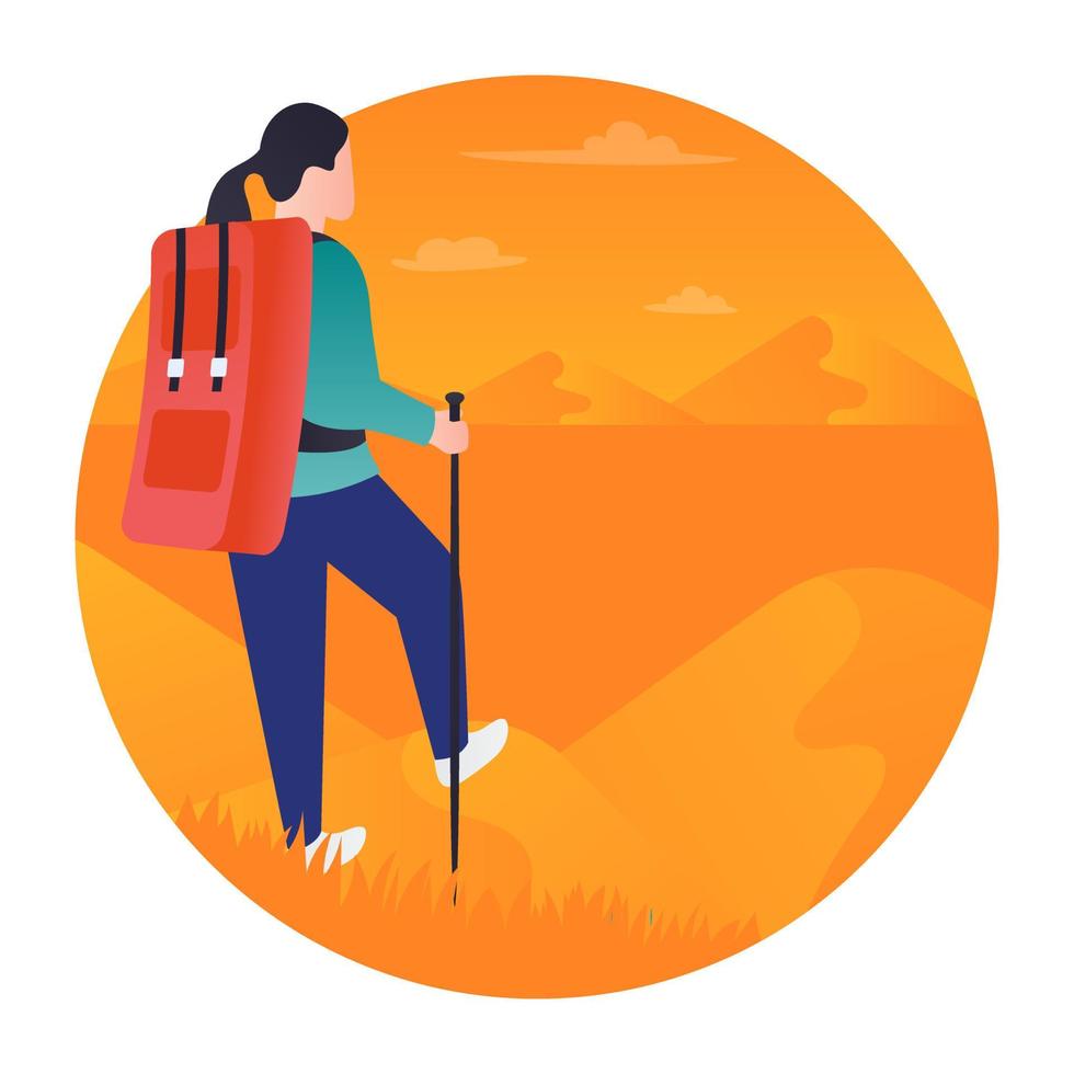 Trendy Hiking Concepts vector