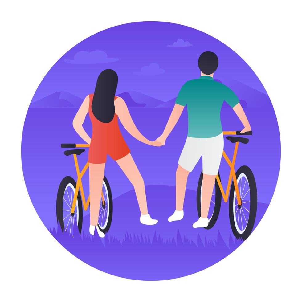 Trendy Bicycling Concepts vector