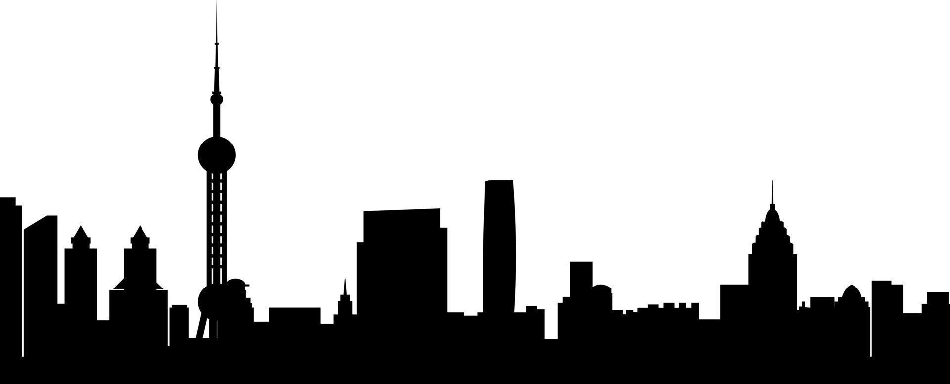 cityscape silhouette with skyscraper vector
