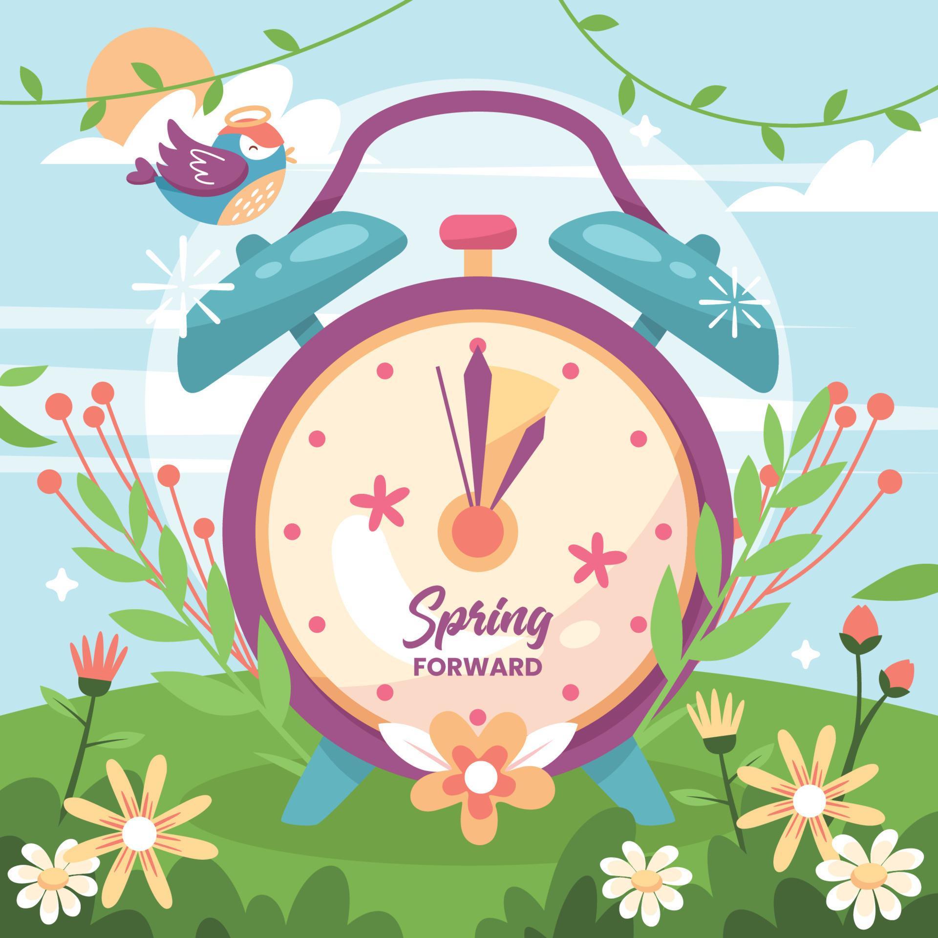Spring Forward Concept 4607596 Vector Art at Vecteezy