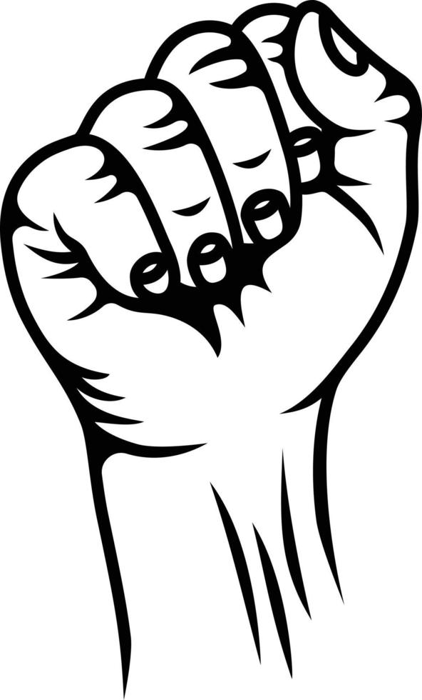 Fist raised in protest vector
