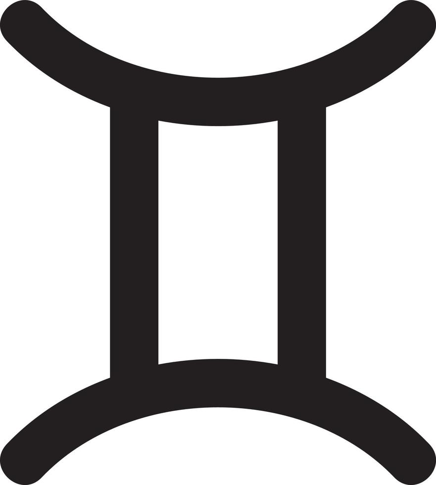 Gemini zodiac sign symbol simple vector