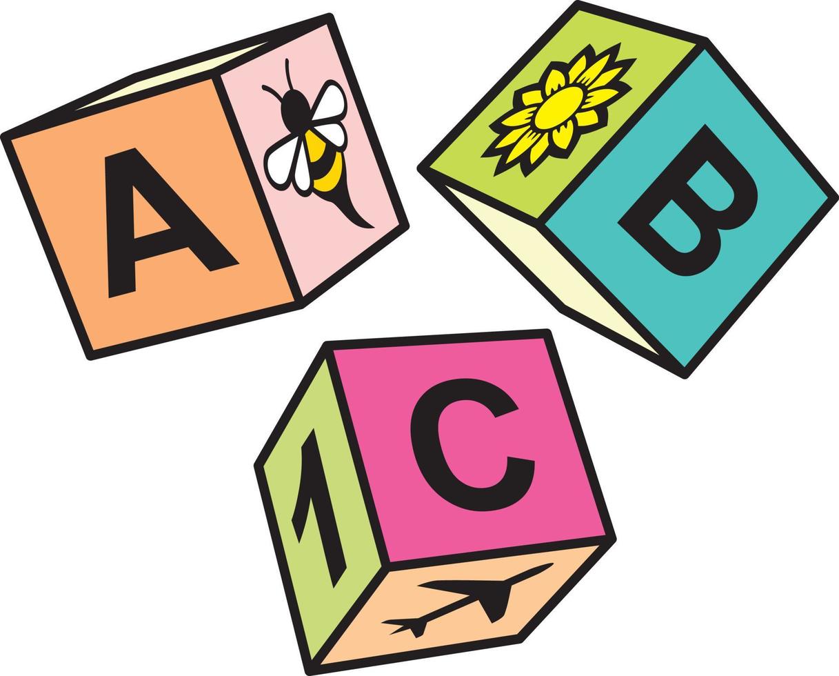 ilustración de bloques abc vector