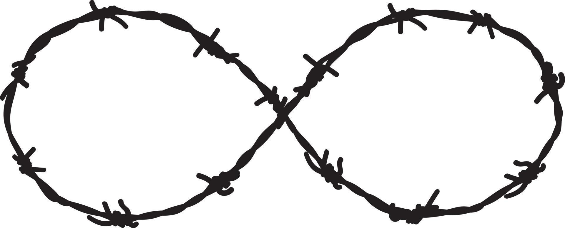 Barb wire infinity shape vector
