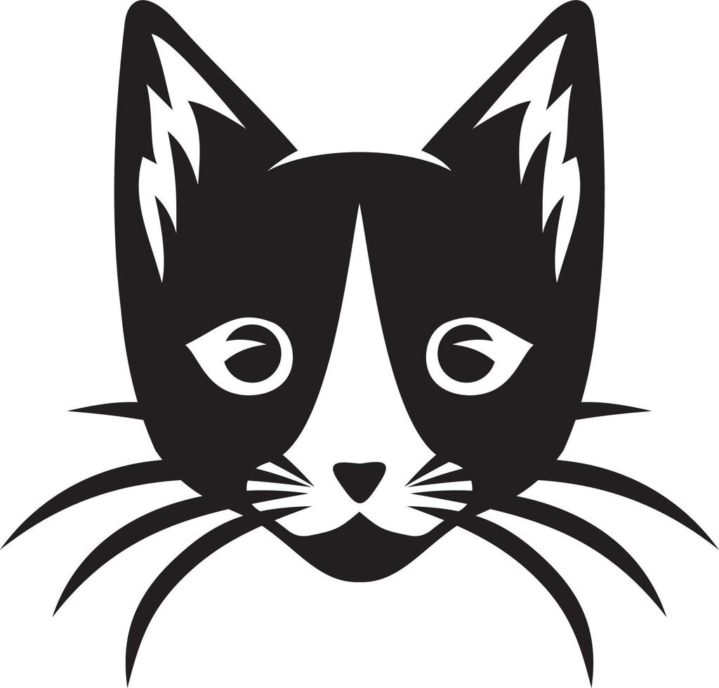 Cat face on white background vector