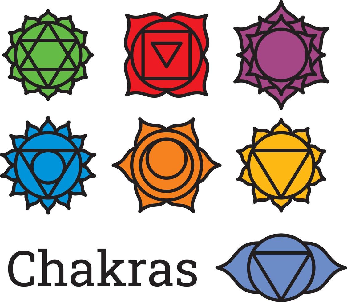 vector de símbolos de chakra