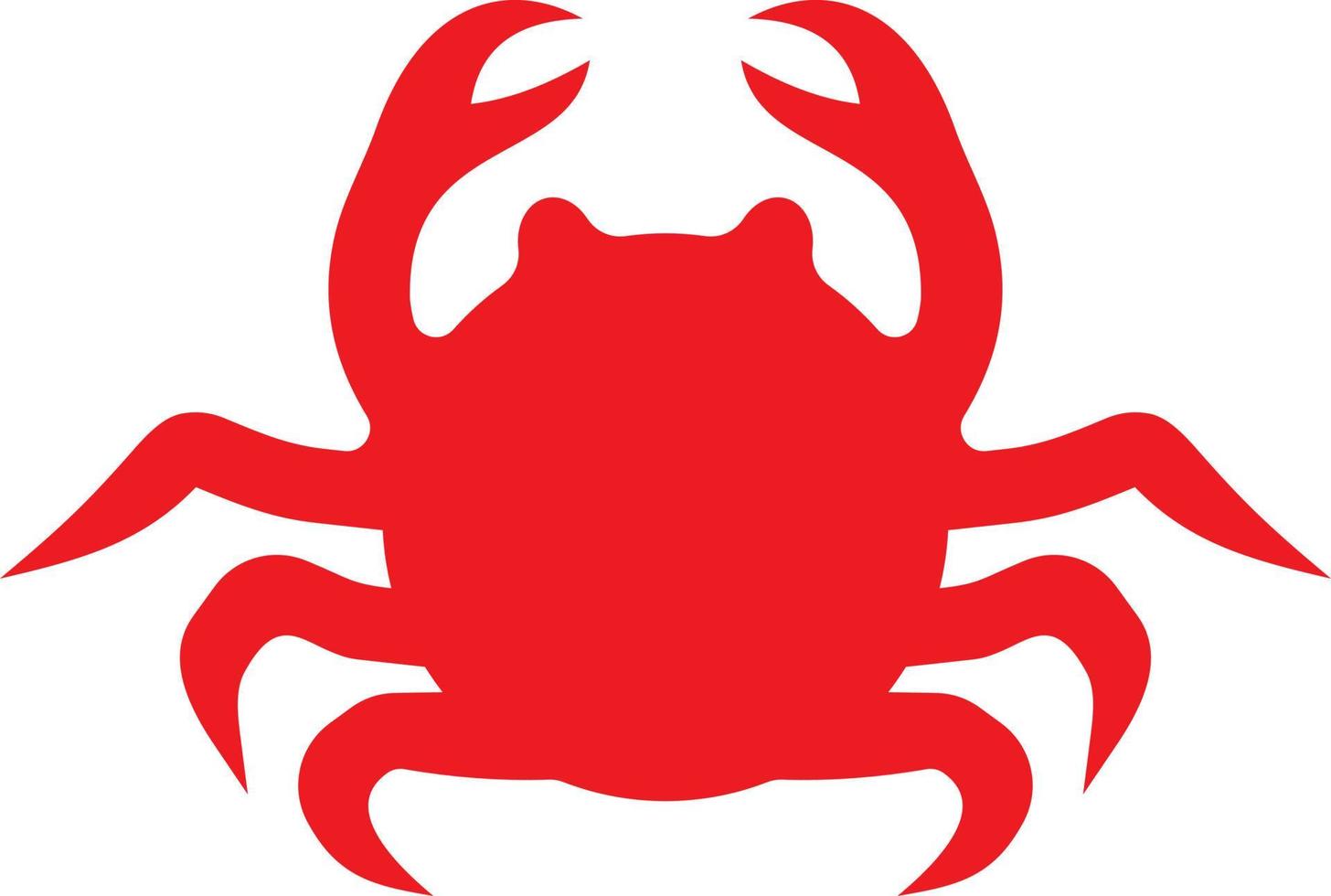 Crab silhouette in red vector