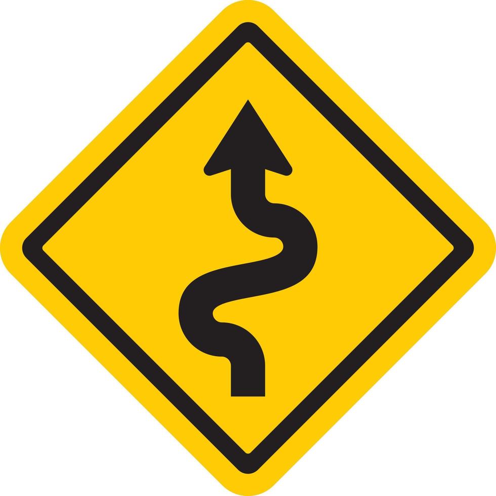 Curvy Winding Road Sign vector