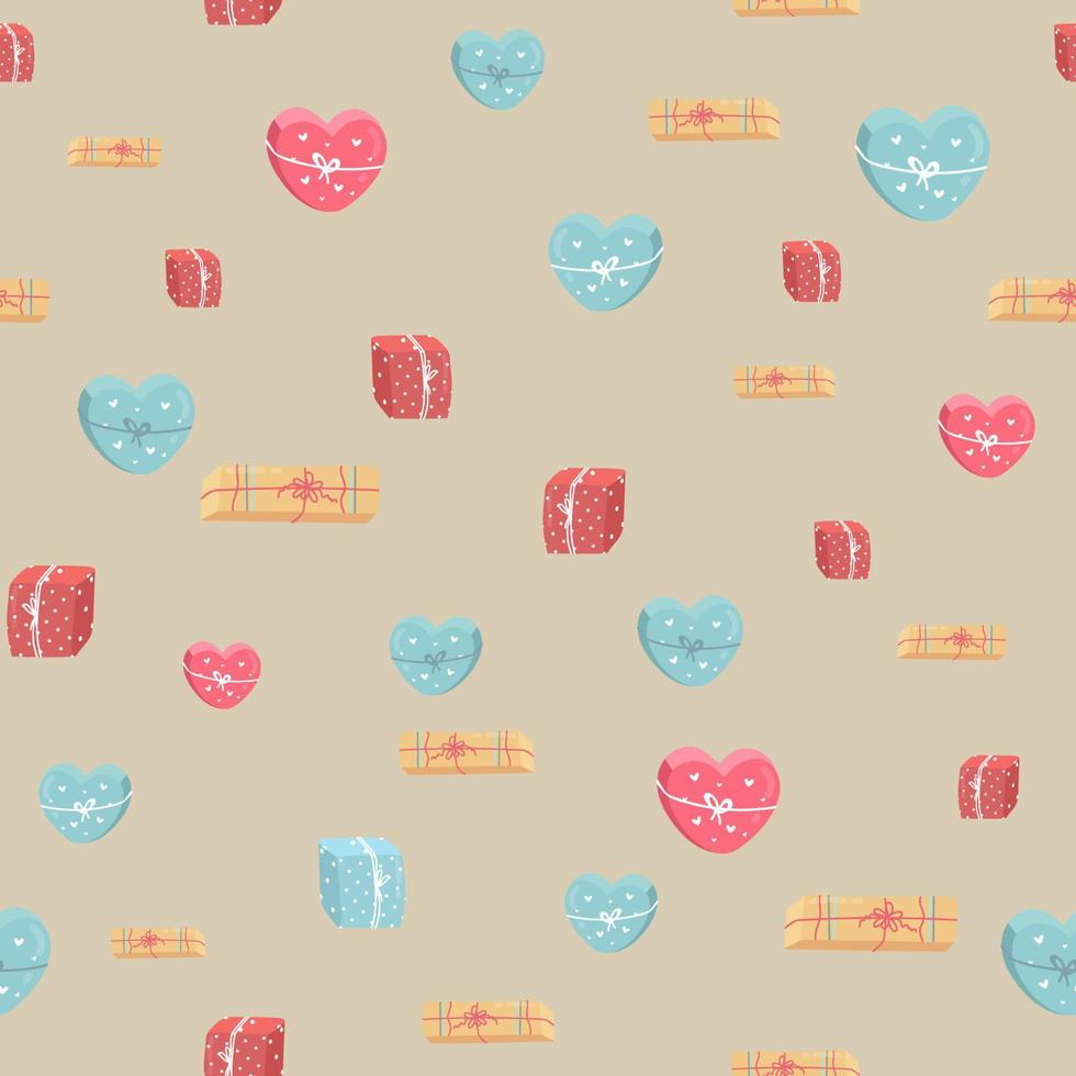 birthday presents doodle drawing seamless pattern background. flat . gift boxes. Hand drawn elements. holiday design. Freehand style. Doodle. Wallpaper, textiles, wrapping, card, print on clothes. vector