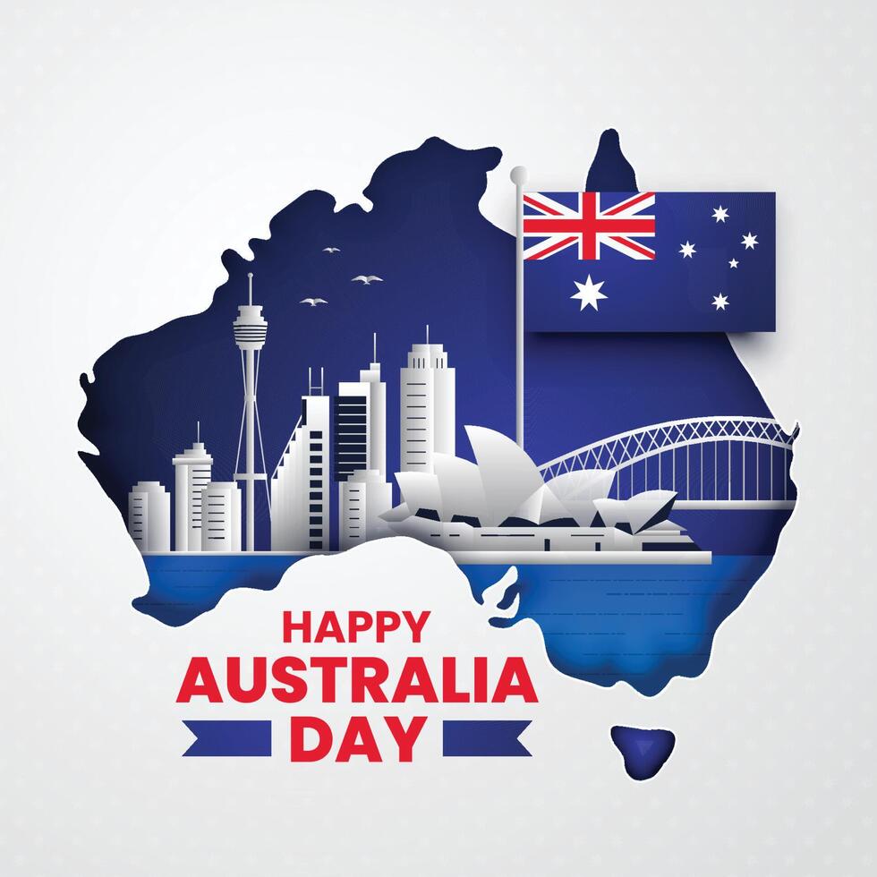 feliz dia de australia vector