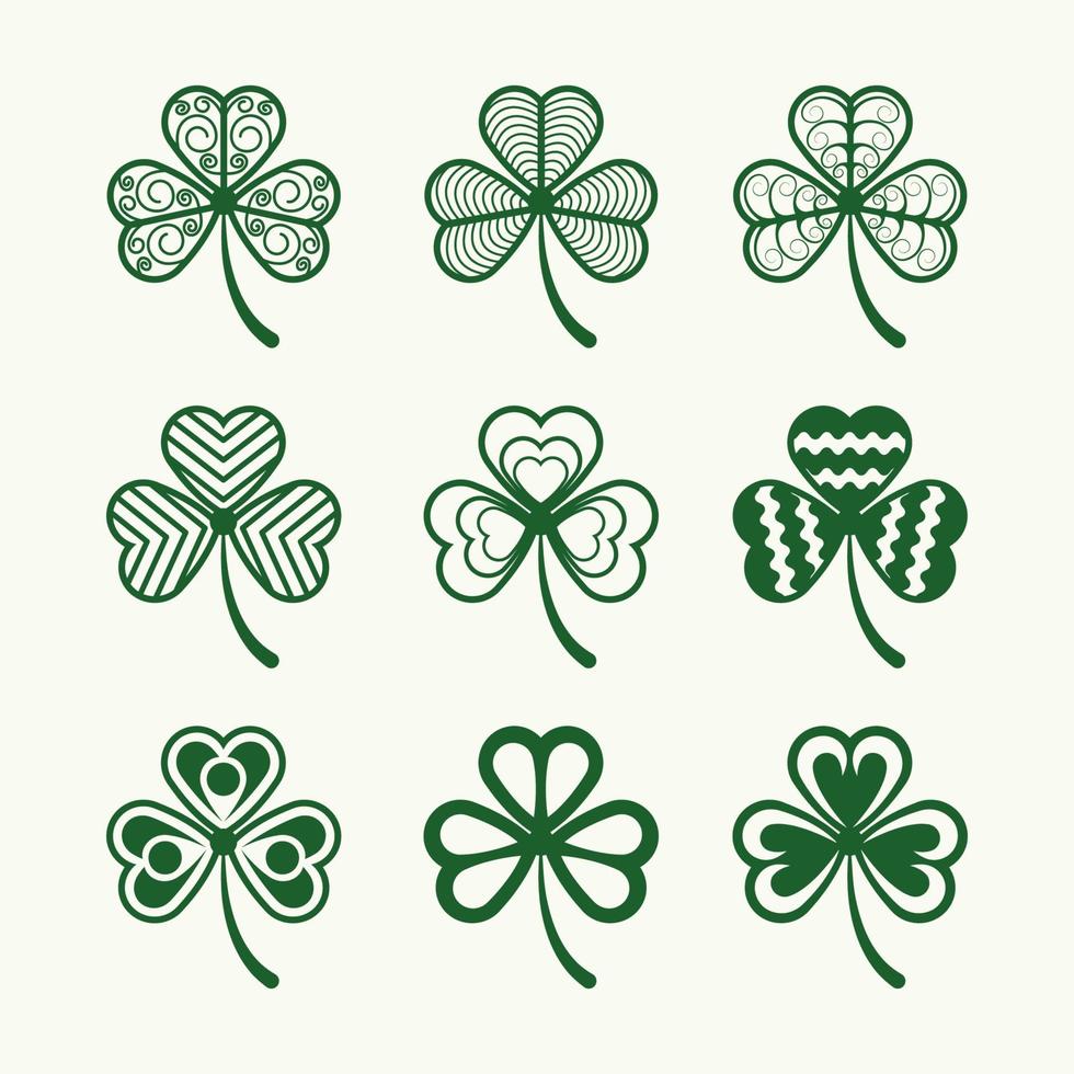 Set of Shamrock Laves Icons vector