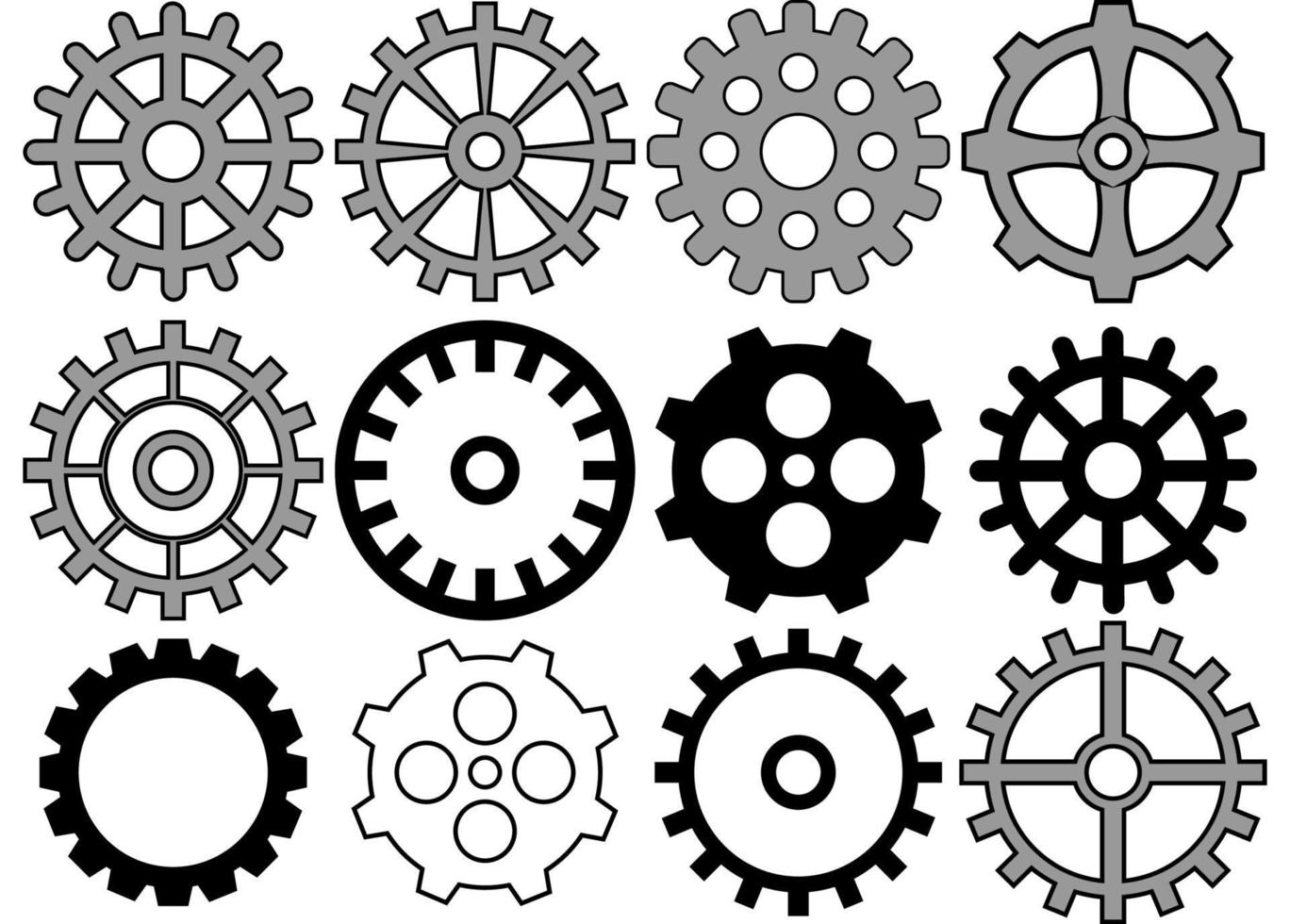 set gear wheel mechanism vector