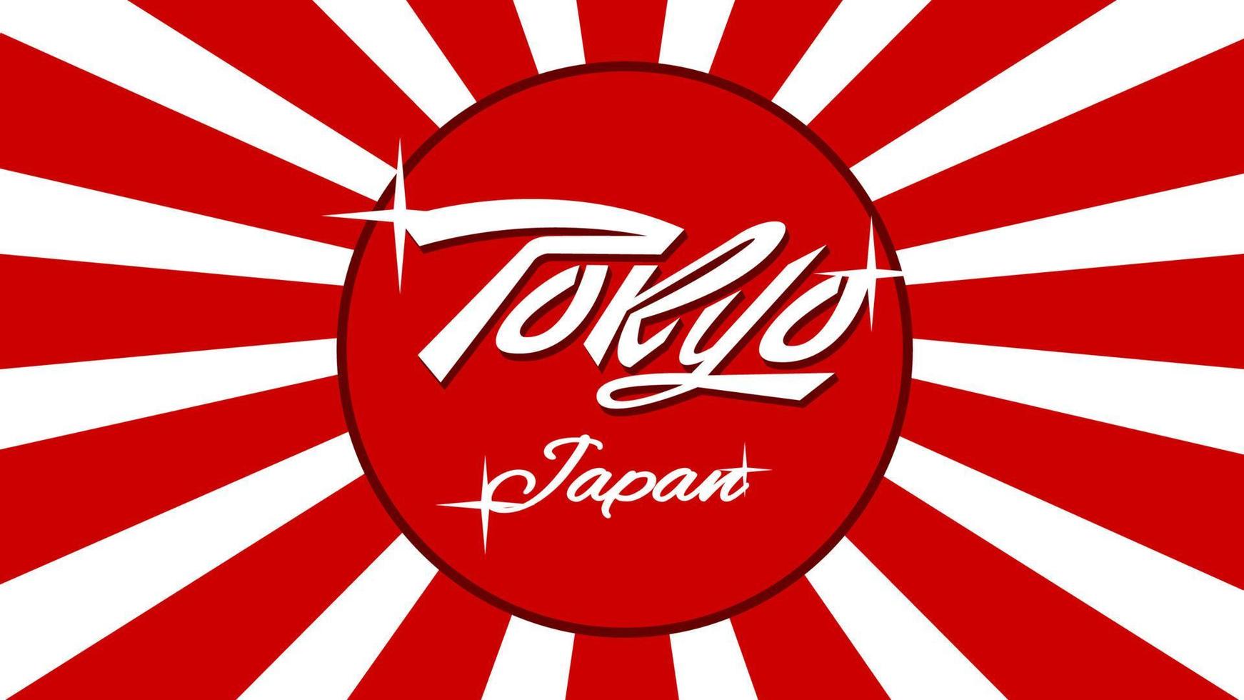 Tokyo Japan lettering flag background vector