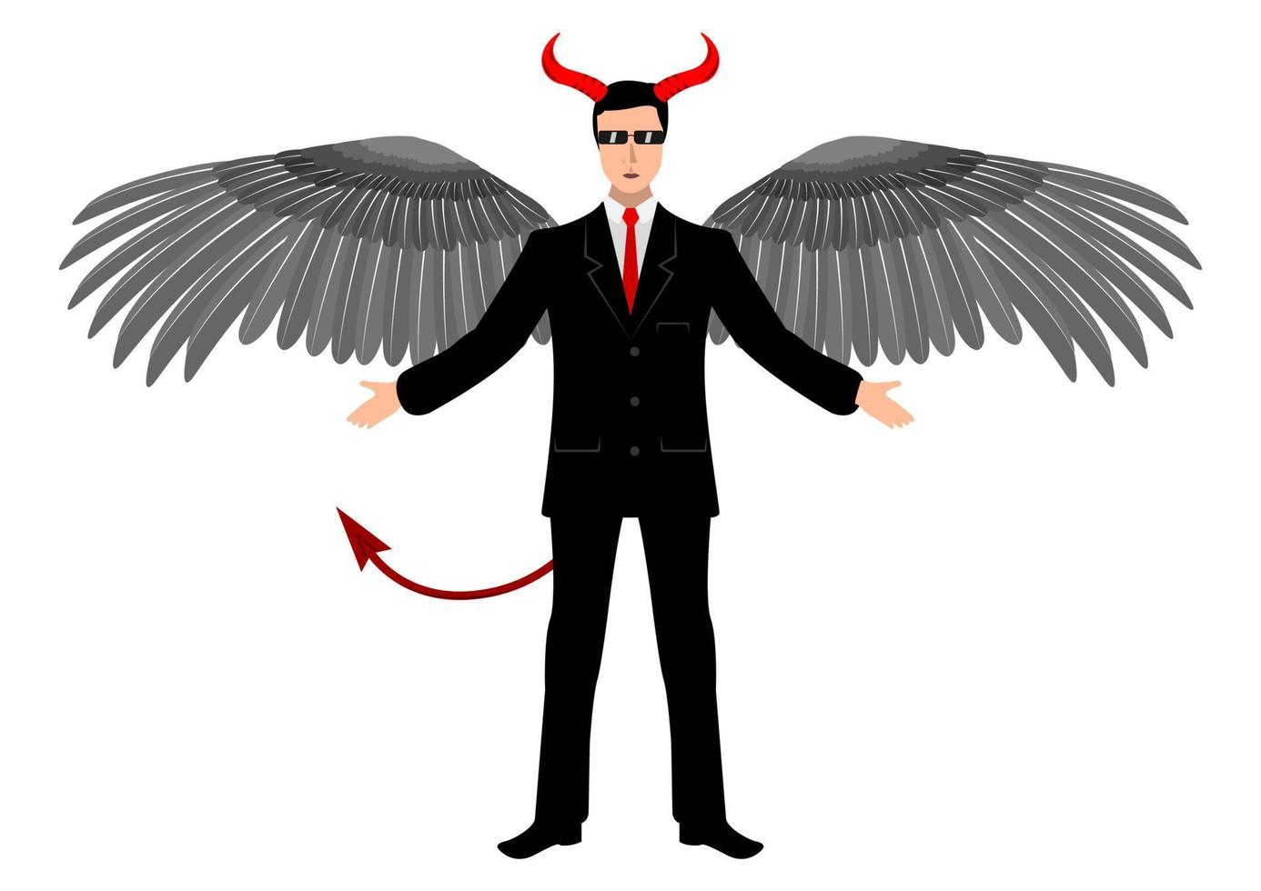 Businessman with wings of fallen angel vector