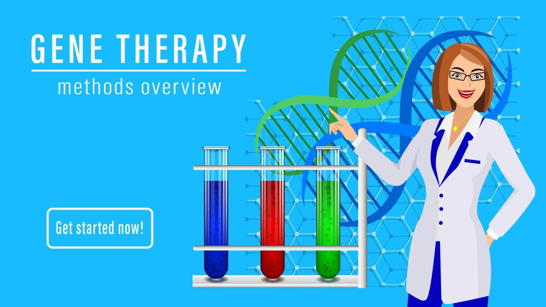 Gene therapy woman doctor scientist vector