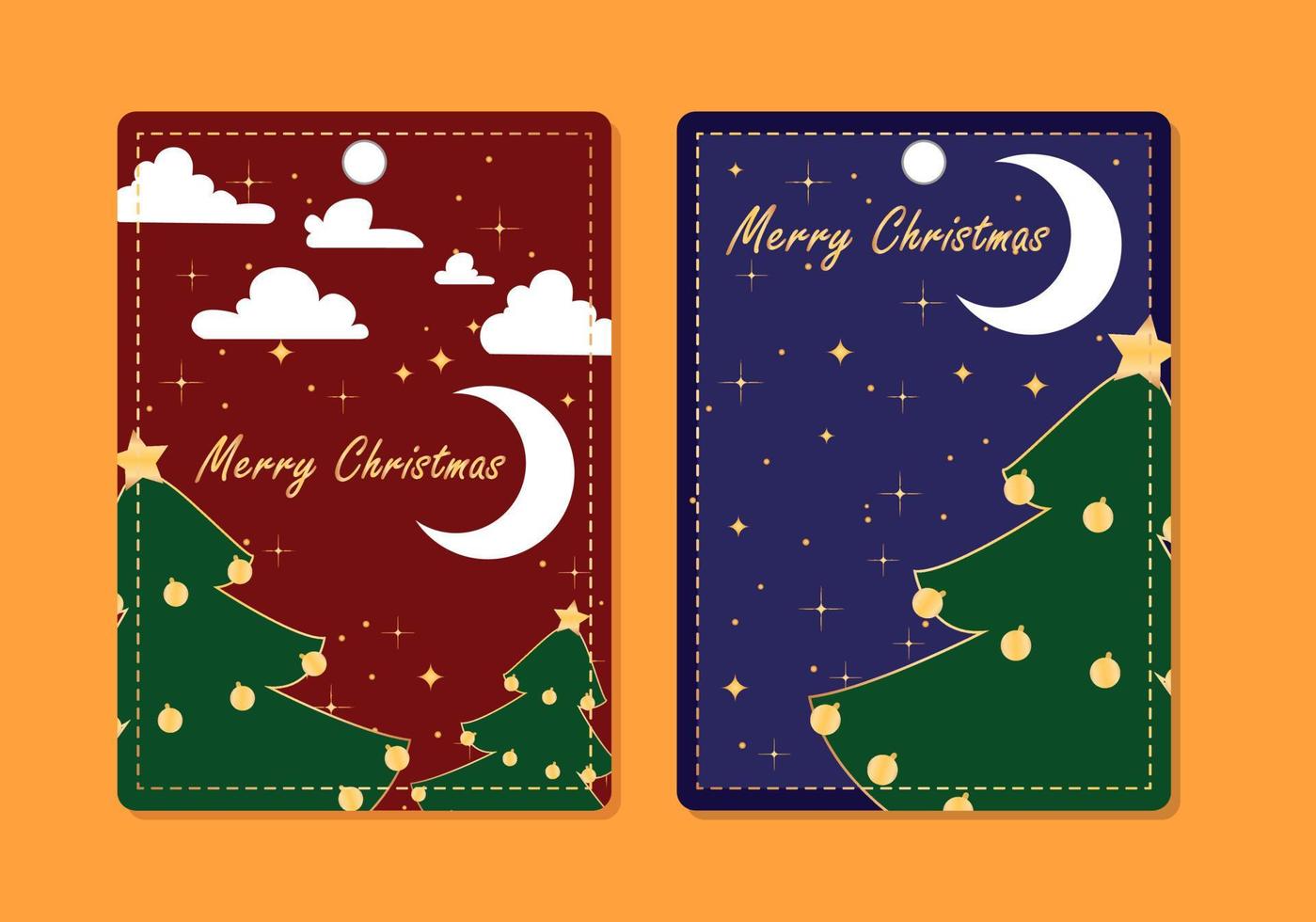 dos tarjetas de navidad vector