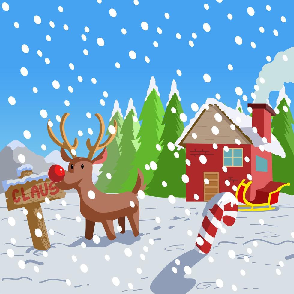 Happy Reindeer Christmas vector