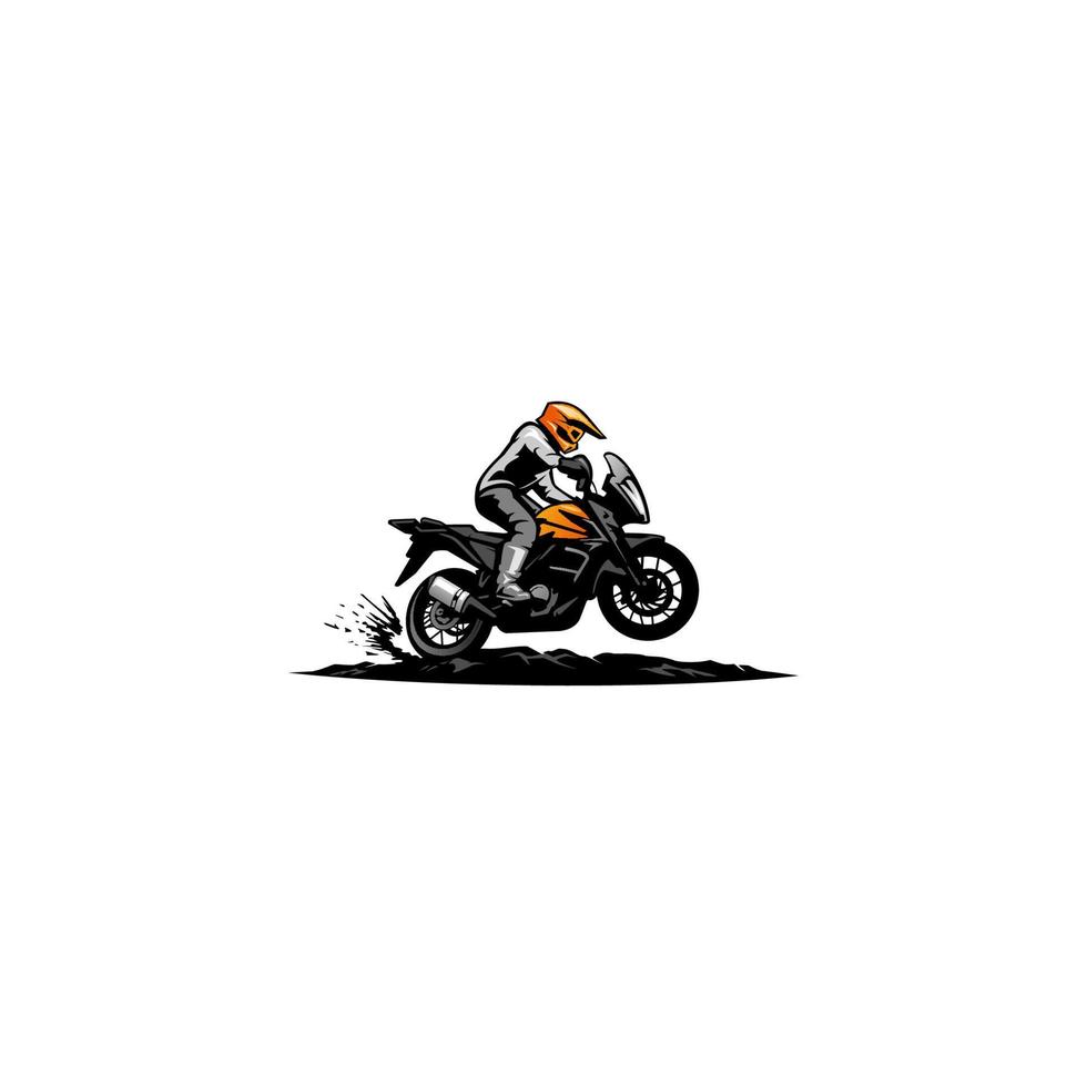 adventure motor rider isolated vector