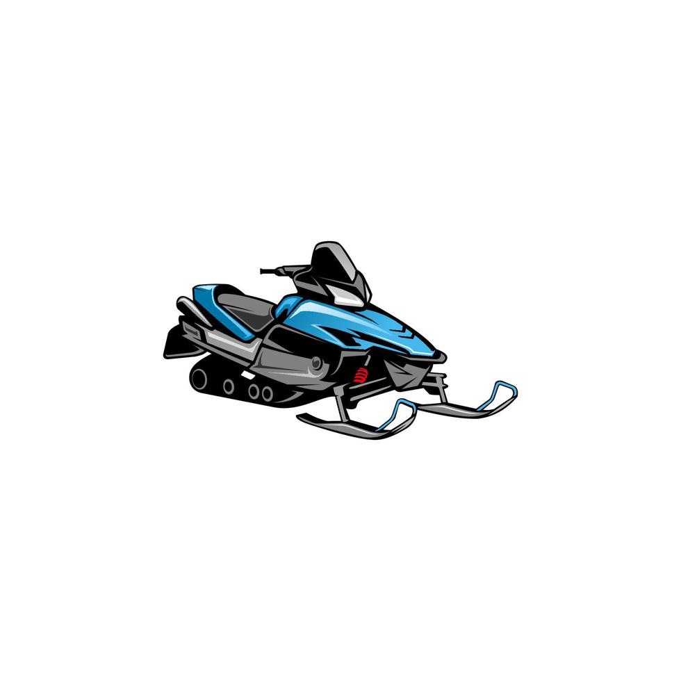 Snowmobile, Motor Sled Vehicle, Snow Jet Ski Vector On White Background