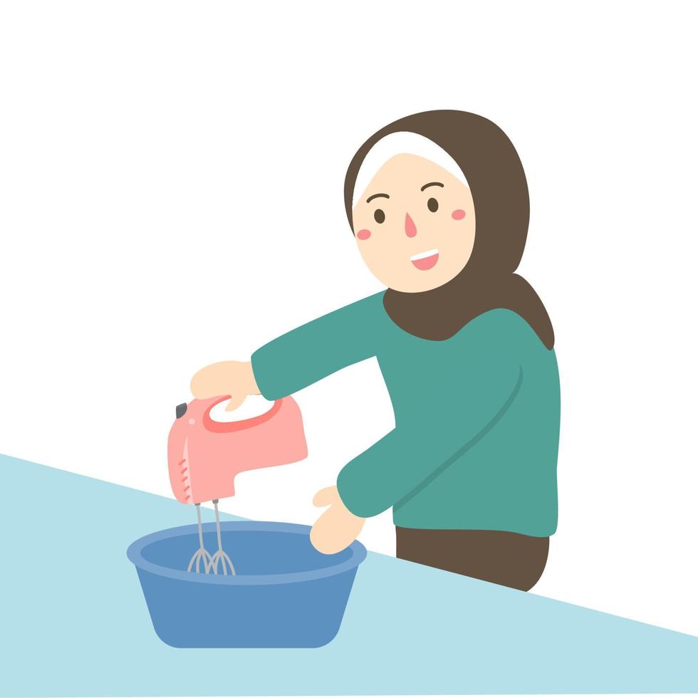 ood cooking female chef cooking vector